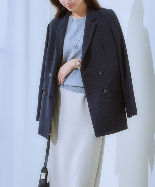 SLOBE ウォッシャブルダブルブレストジャケット　　パンツ セット 36 7days Life Styling セットアップ 「洗える」うすカルタテヨコ