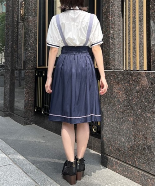 axes femme スカート ベルト風サス付スカート レディース