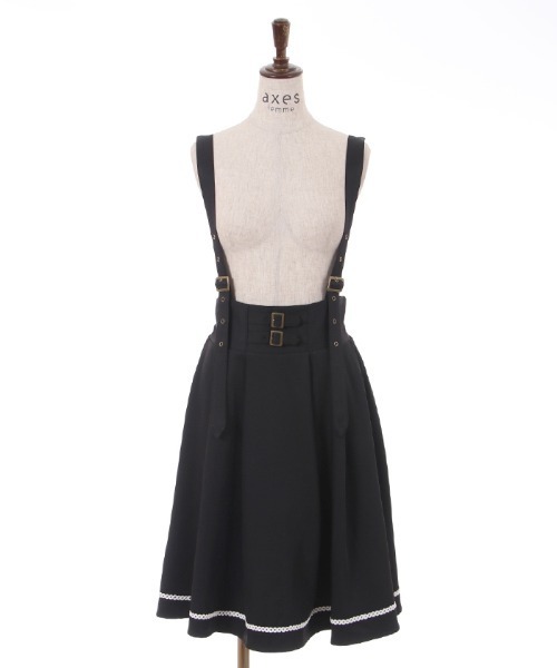 axes femme スカート ベルト風サス付スカート レディース