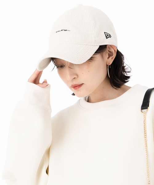 ファー付きホワイトコーデュロイ　キャップ Loo＆c 半額 帽子 レディース 大きいサイズ キャップ CAP 完全