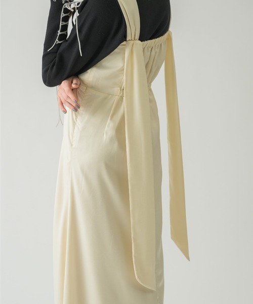 ジャンパースカート satin ribbon onepiece/サテンリボンキャミ