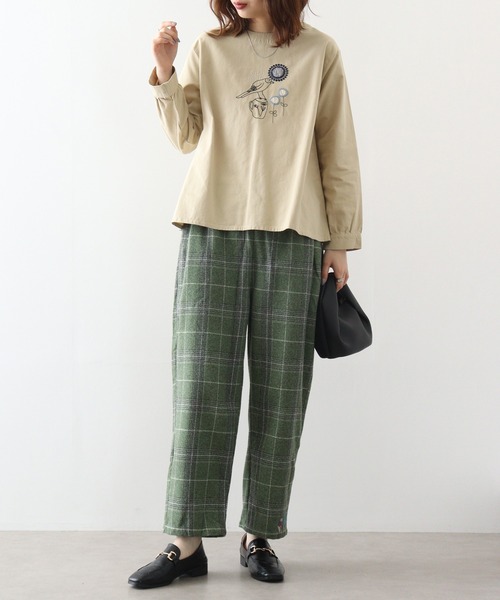 ブラウス シャツ EMAGO カップとトリ刺繍ブラウス レディース Emago ブラウス シャツ EMAGO カップとトリ刺繍ブラウス