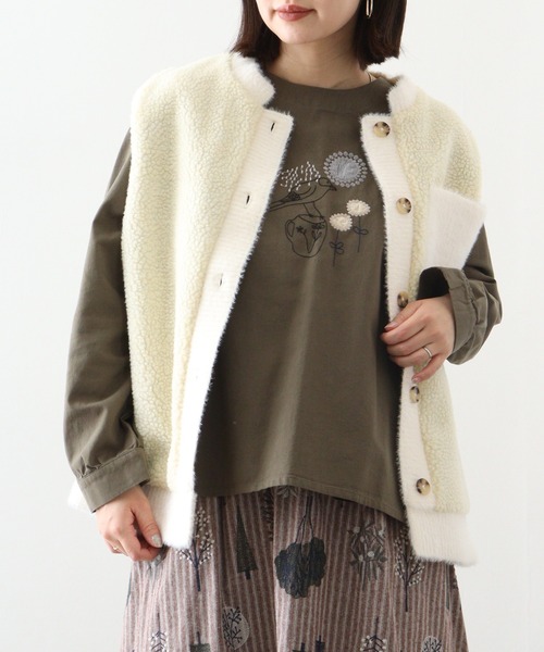 ブラウス シャツ EMAGO カップとトリ刺繍ブラウス レディース Emago ブラウス シャツ EMAGO カップとトリ刺繍ブラウス