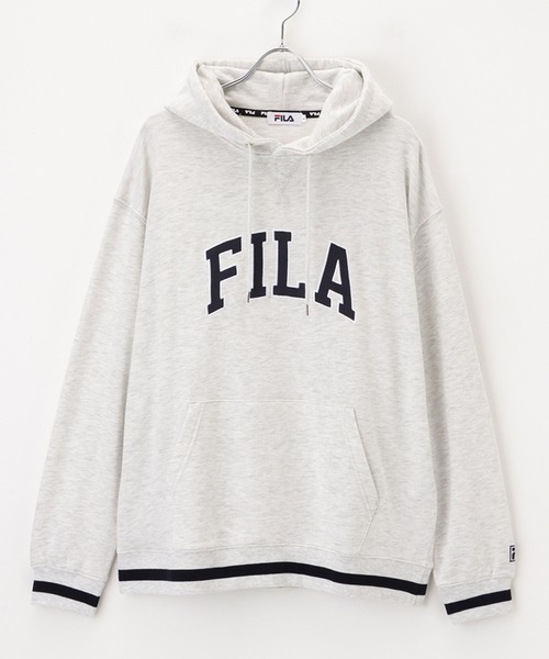FILA（フィラ） パーカー ラインリブカレッジロゴパーカー メンズ