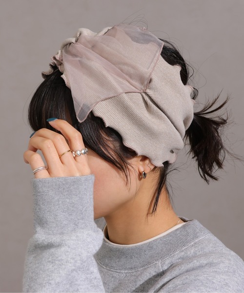 ＊handmade＊no.27 ターバン　ヘアバンド ターバンなヘアバンド 黒ムラ染め ヘアバンド・ターバン mille