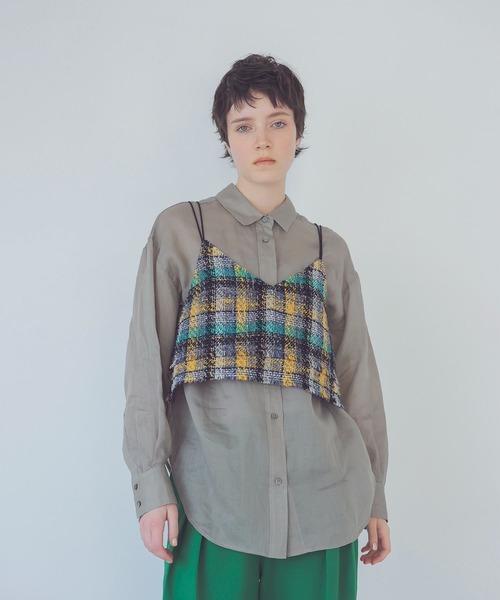 ブラウス シャツ ramie twill essential shirt(ラミーツイルエッセンシャルシャツ) レディース DRESSLAVE ブラウス シャツ ramie twill essential shirt(ラミー