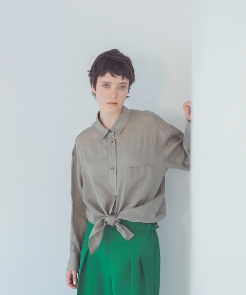 ブラウス シャツ ramie twill essential shirt(ラミーツイルエッセンシャルシャツ) レディース DRESSLAVE ブラウス シャツ ramie twill essential shirt(ラミー