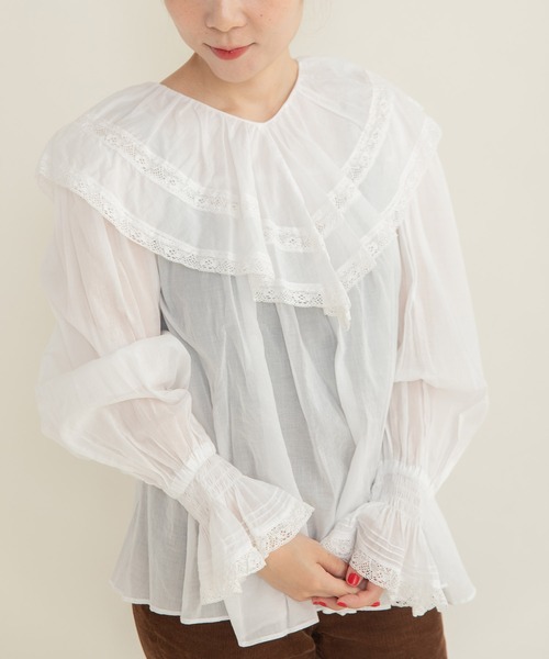 Dot and Stripes CHILD WOMANフリル付きアイボリーベスト Dot＆Stripes