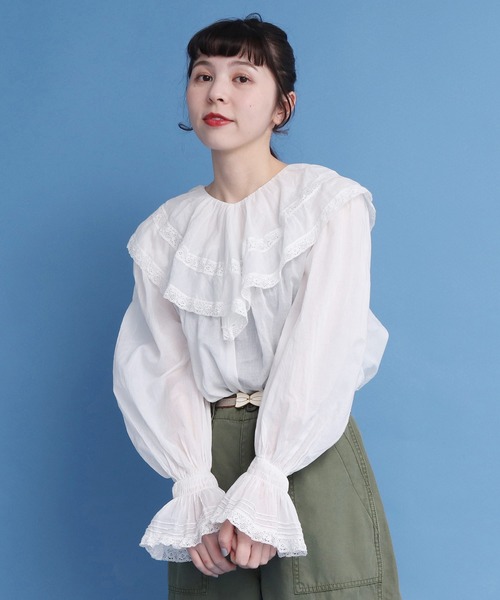 Dot&Stripes CHILD WOMEN 80ボイルレース ブラウス Dot&Stripes CHILD WOMAN ドットアンドストライプス 80ボイル