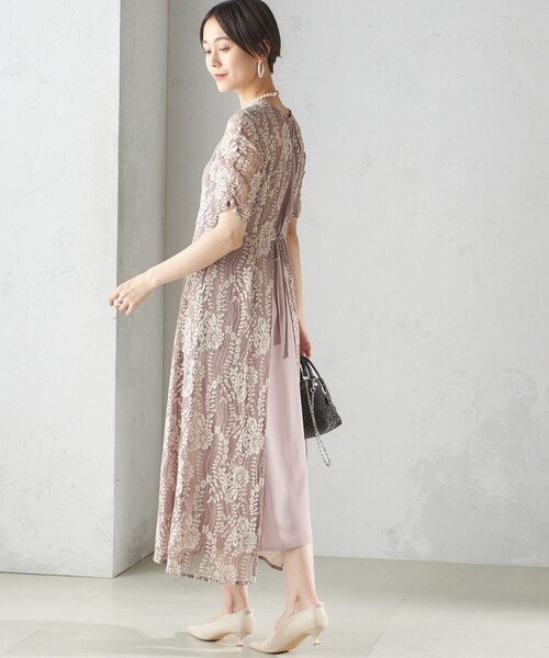 【SHIPS】 【kaene】 littleblack レースフレアワンピース シップス SHIPS little black:レースフレアワンピース