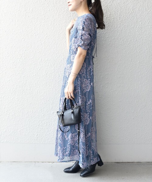 【SHIPS】 【kaene】 littleblack レースフレアワンピース ships little black ワンピース kaene:バックリボンレース