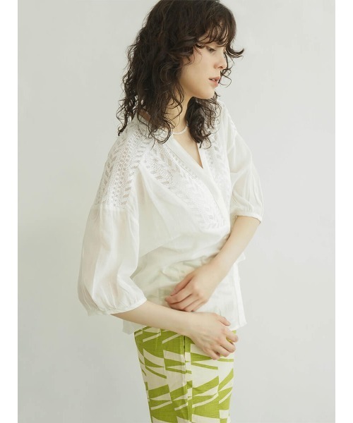 ブラウス シャツ Embroidery skipper blouse レディース FIKA. ブラウス シャツ Embroidery skipper blouse レディース