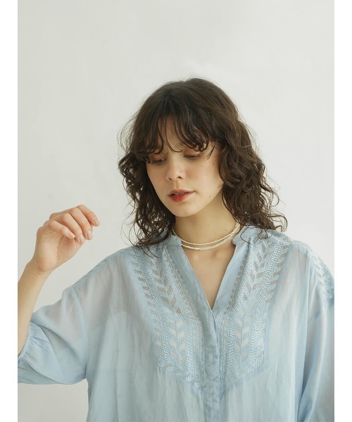 ブラウス シャツ Embroidery skipper blouse レディース FIKA. ブラウス シャツ Embroidery skipper blouse レディース