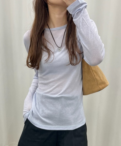 tシャツ back stitch sheer tops / バックステッチシアートップス レディース GIUNON tシャツ back stitch sheer tops / バックステッチシアー