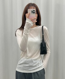 GIUNON tシャツ back stitch sheer tops / バックステッチシアー