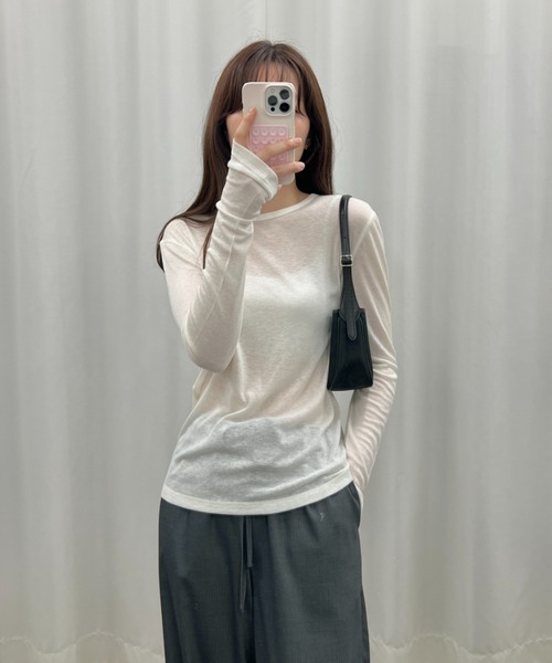 tシャツ SHEER PATTERN TOPS/シアーパターントップス レディース Birthday room tシャツ シアーカラートップス / sheer color