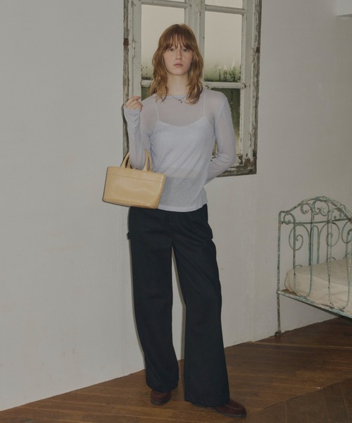 GIUNON tシャツ back stitch sheer tops / バックステッチシアー