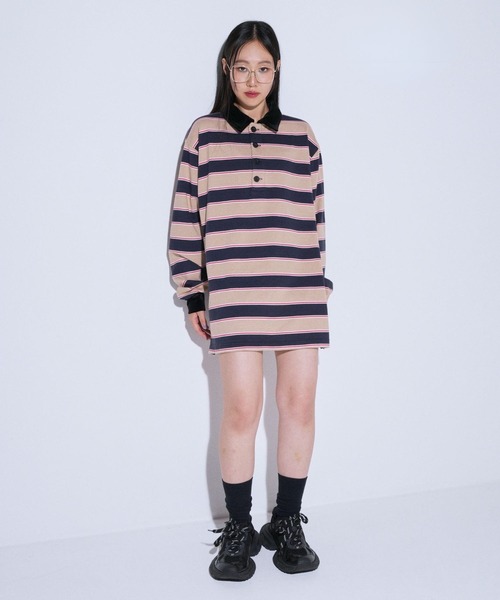 美品☆YOOU Over boarder polo(オーバーボーダーポロ) YOOU ポロシャツ ポロ Over boarder polo(オーバーボーダーポロ