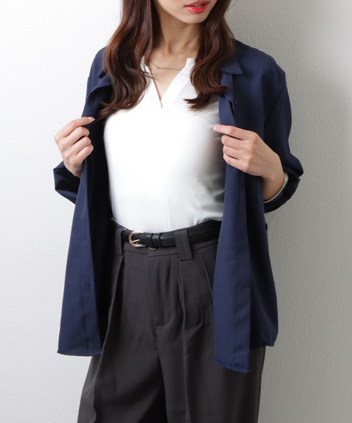 Lace Ladies ブラウス シャツ ソリッドカラー 2WAY ウエスト