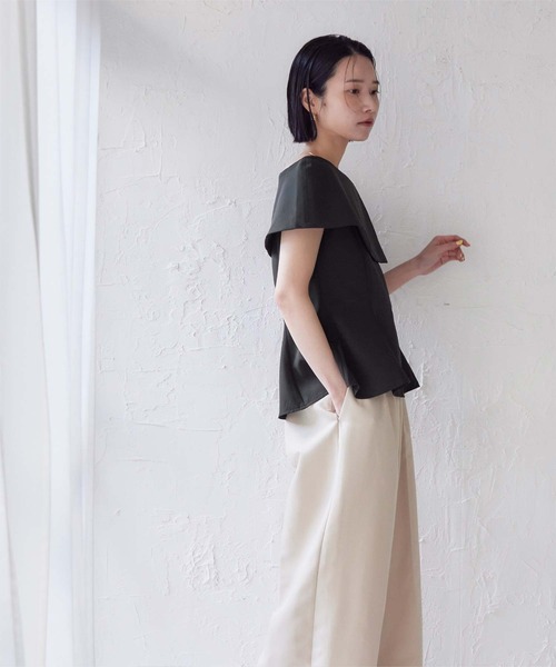 ur's tシャツ ケープデザインペプラムトップス レディース
