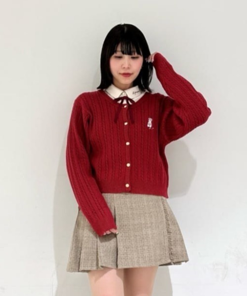 フィント♡チェリーブラウス F i.n.t（フィント） ブラウス シャツ 卒業式 リボンタイ付きロゴ刺繍