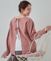 [No.422] TRALALA*バックピンクリボンニット No.422] TRALALA*バックピンクリボンニット