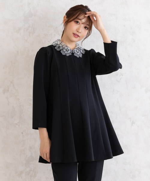 Rose Tiara ブラウス シャツ 「セットアップ対応」フラワー襟
