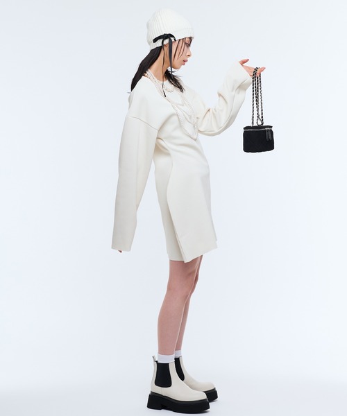 Narcissus ワンピース コクーンミニワンピース ロングスリーブ