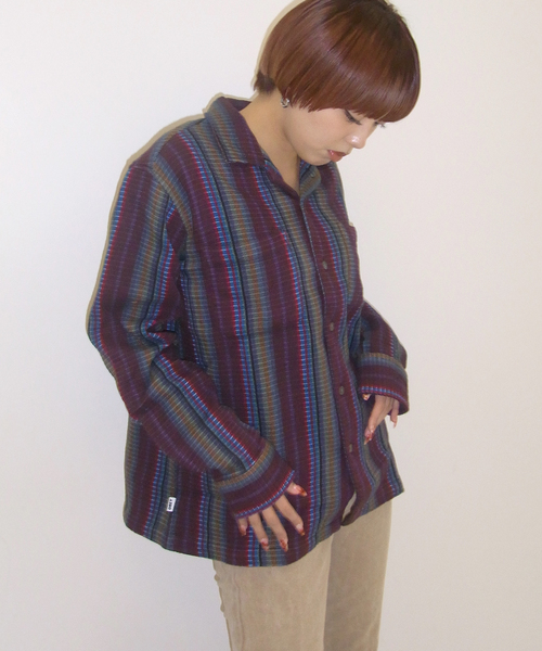 ブラウス シャツ 「OBEY / オベイ」 WANDERER WOVEN 181200403 レディース