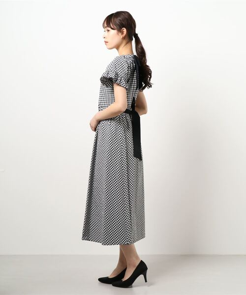 LANVIN en Bleu 半袖ワンピース 38サイズ LANVIN en Bleu」 半袖ワンピース 38 ブラック レディース 【公式通販】