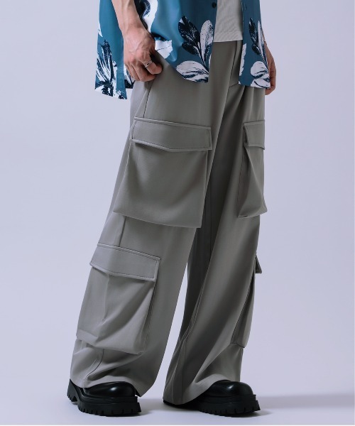 ワイドパンツ カーゴパンツ ナチュラルストレッチ ワイドカーゴパンツ