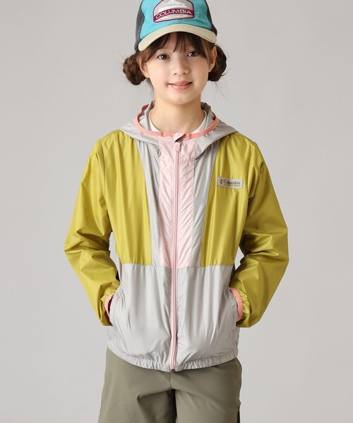 Columbia 子ども用フード付きジャケット グレー/イエロー Columbia（コロンビア） コート アウター Columbia/ キッズアイテム
