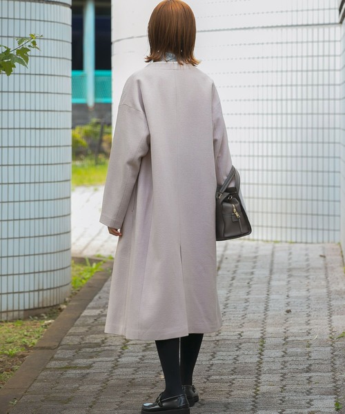 URBAN RESEARCH ROSSO WOMEN」 ノーカラーコート 38 ピンク レディース