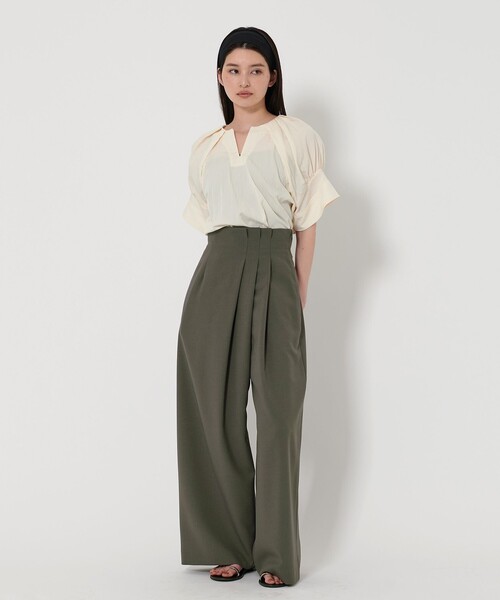 ブラウス シャツ 「EMMEL REFINES」EM ダブルクロス タック プルオーバー レディース UNITED ARROWS green label relaxing｜<EMMEL REFINES>EM ダブル