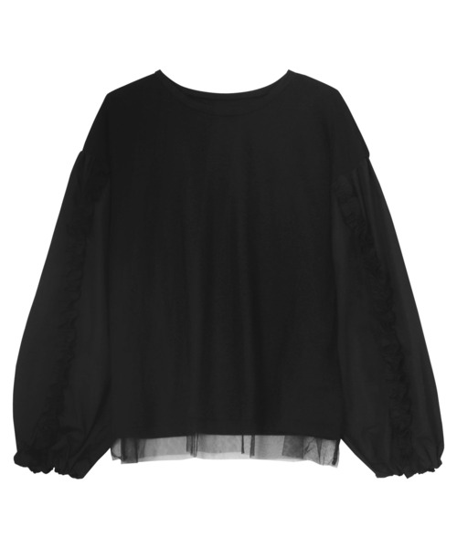 KOBE LETTUCE（神戸レタス） tシャツ 異素材ギャザーフリルチュール