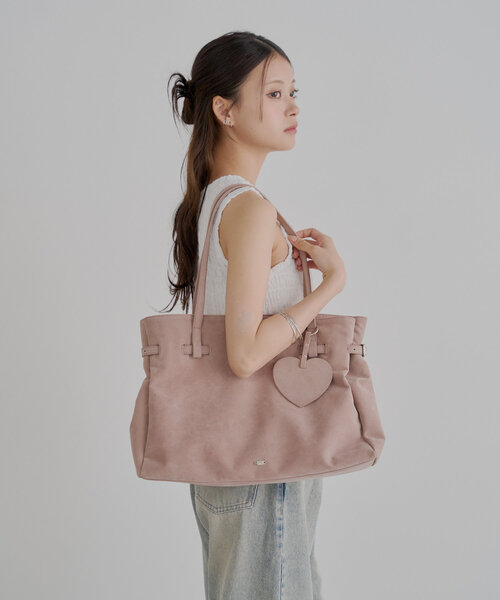 Chico トートバッグ 「5色展開/通勤・通学に」チャーム付き