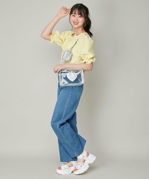JENNI ショルダー ショルダーバッグ ポーチ付きスクエアクリア