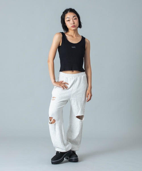 X-girl タンクトップ ノースリーブ MILLS LOGO TANK TOP