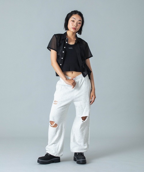 新品タグ付き❤️cpgゴルフ レディース ノースリーブ タンクトップ 白 Mサイズ X-girl タンクトップ ノースリーブ MILLS LOGO TANK TOP