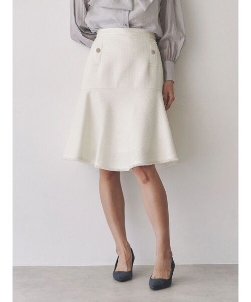 TONAL（トーナル） スカート ツイードペプラムスカート : ZOZOTOWN
