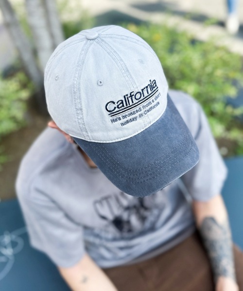 キャップ 帽子 バイカラー フロントロゴ刺繍 ベースボールキャップ