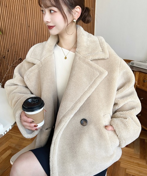 moment+ ピーコート M ベージュ レディース : ZOZOTOWN Yahoo!店