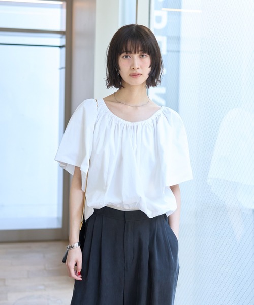 Rouge vif ブラウス シャツ シルク混コットンフォルムブラウス