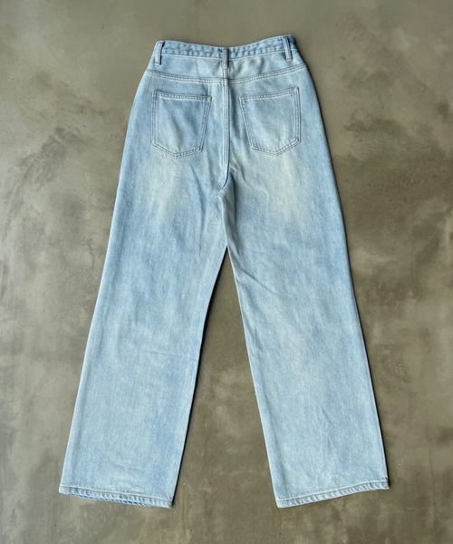 [SHAGGIE] повреждение обработка Denim брюки M голубой женский 