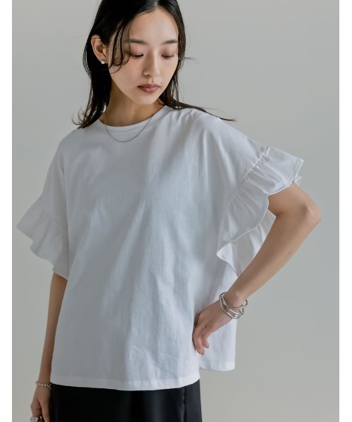 tシャツ タイダイショルダーフリルTシャツ レディース OSMOSIS｜タイダイショルダーフリルTシャツ | Rakuten Fashion
