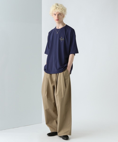 HARE スラックス シルキーコットンワイドストレートパンツ(HARE