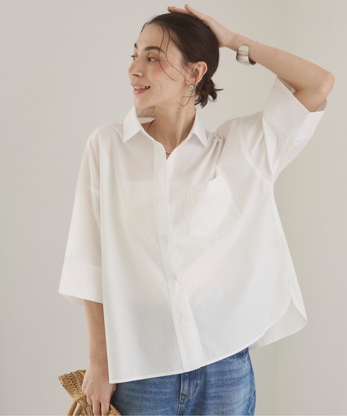 ANGIE ブラウス シャツ ハーフ スリーブ 半袖シャツ レディース
