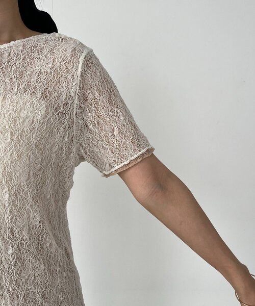 CAPRICIEUX LE'MAGE tシャツ 「1枚で二役」レースリバ半袖T