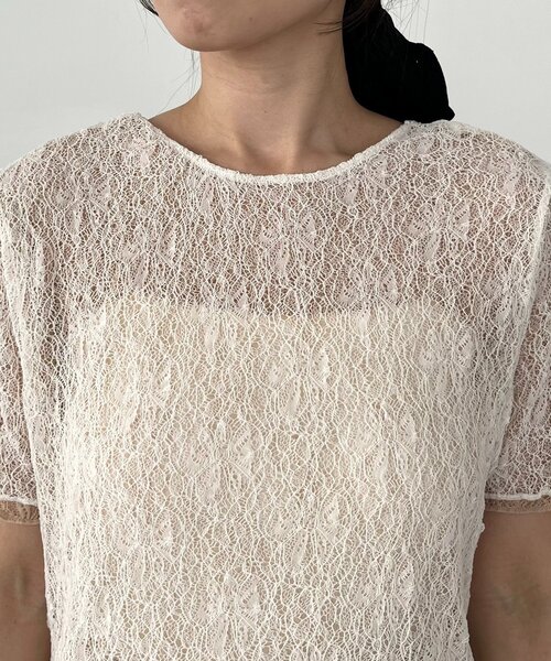 CAPRICIEUX LE'MAGE tシャツ 「1枚で二役」レースリバ半袖T