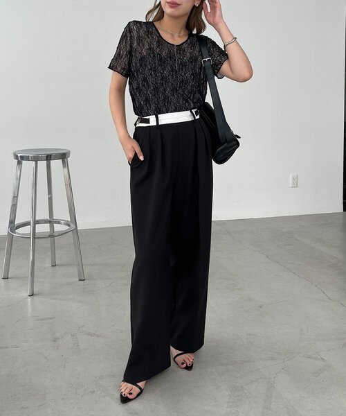 CAPRICIEUX LE'MAGE tシャツ 「1枚で二役」レースリバ半袖T